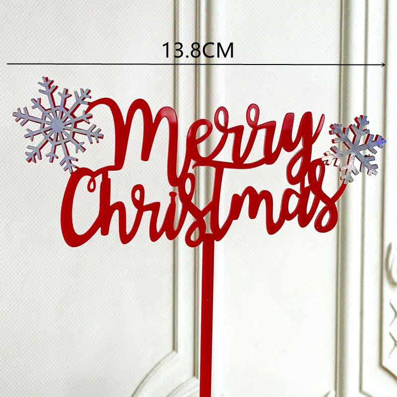 Christmas Cute Pastoral Letter Arylic Party Festival Cake Decorating Supplies