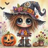 Halloween Cute Witch-11CT Stamped Cross Stitch 40*40cm/15.75*15.75in tapestrymarket