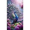 Pfau und Blume - Rundbohrer Diamantmalerei - 40*70cm (große Größe)