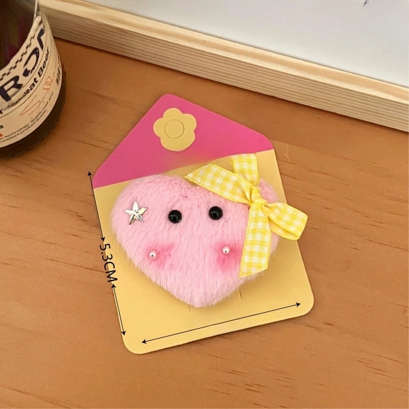 Cute Sweet Women’s Star Heart Shape Plush Hair Clip