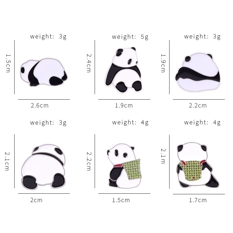 Chinoiserie Pin Panda Alloy Plating Unisex Brooches