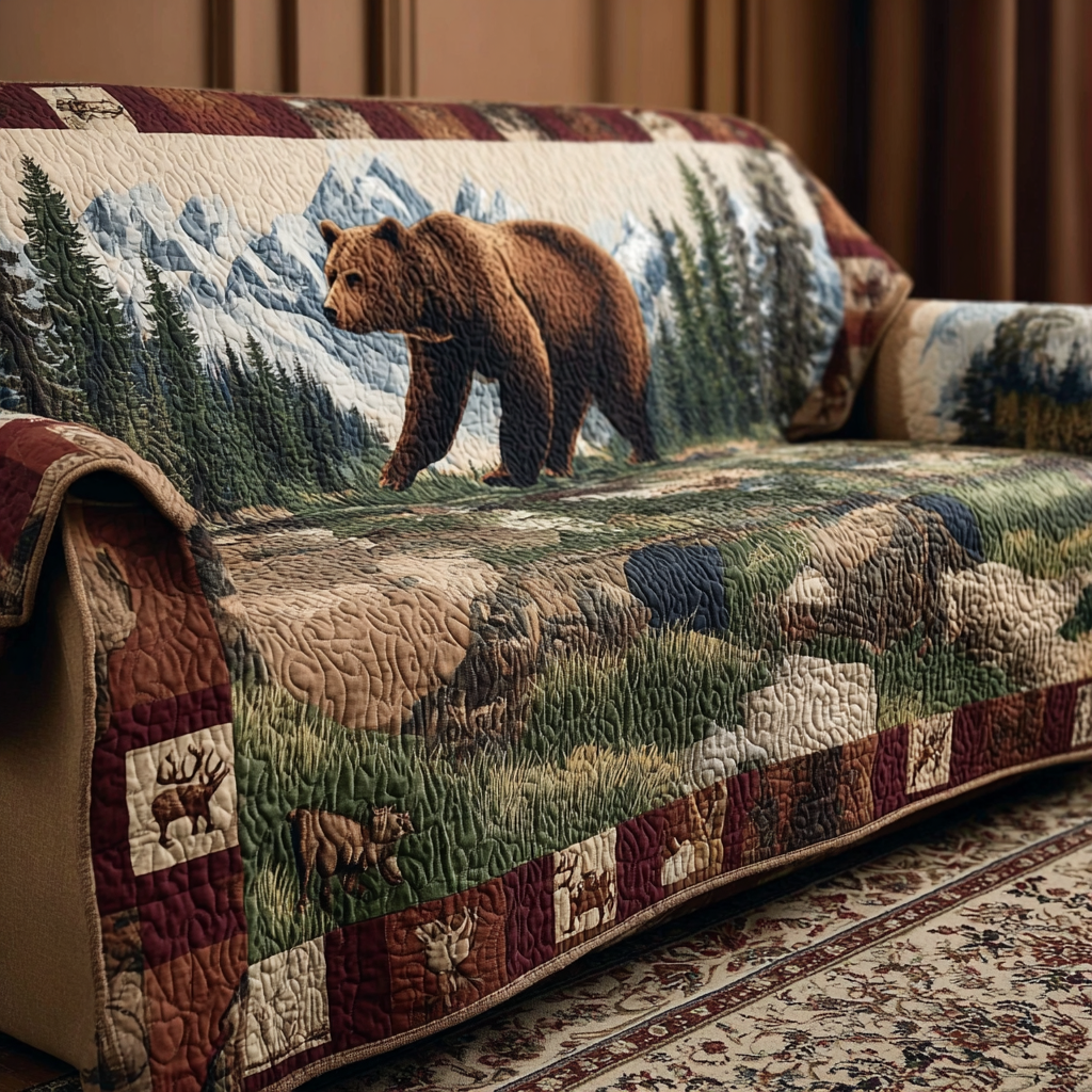 Bear Quilted Sofa Cover NCU0VT335 everthome