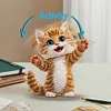 Xmas Acrylic Shaking Head 5D DIY Diamond Art Tabletop Decorations for Home (Cat)