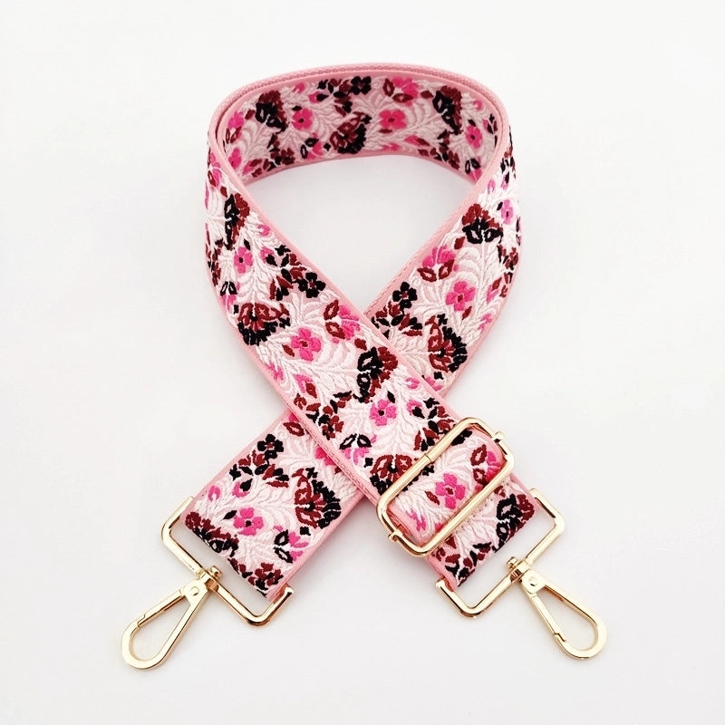 New Thick Color Ethnic Style Jacquard Wide Shoulder Strap Single Shoulder Crossbody Women Bag Accessories Long Strap Replacement Bag Strap