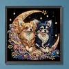 Chihuahua au clair de lune-peinture sp&eacute;ciale partielle au diamant-30*30cm