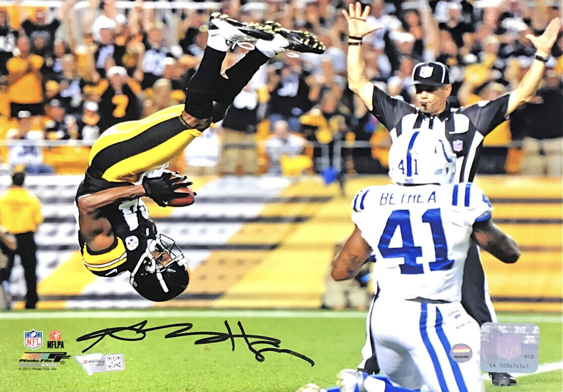 ANTONIO BROWN STEELERS HAND SIGNED AUTOGRAPHED 8X10 Photo Poster painting WITH STEINER COA 1