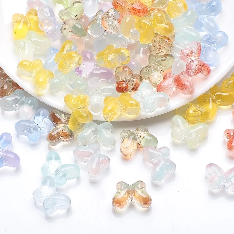 20 PCS/Package 10x14mm Glass Butterfly Beads