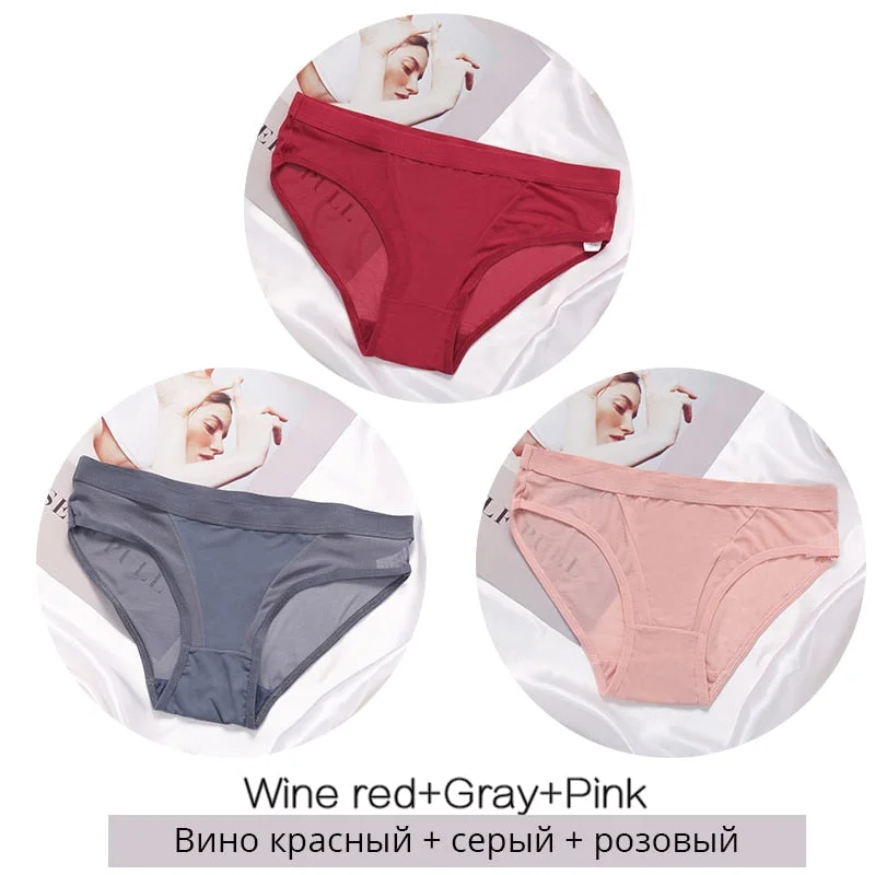 FINETOO Women Low Waist Panties Transparent Mesh Underpants M-2XL Ladies Briefs Female Underwear Fashion Girl Panty Lingerie New