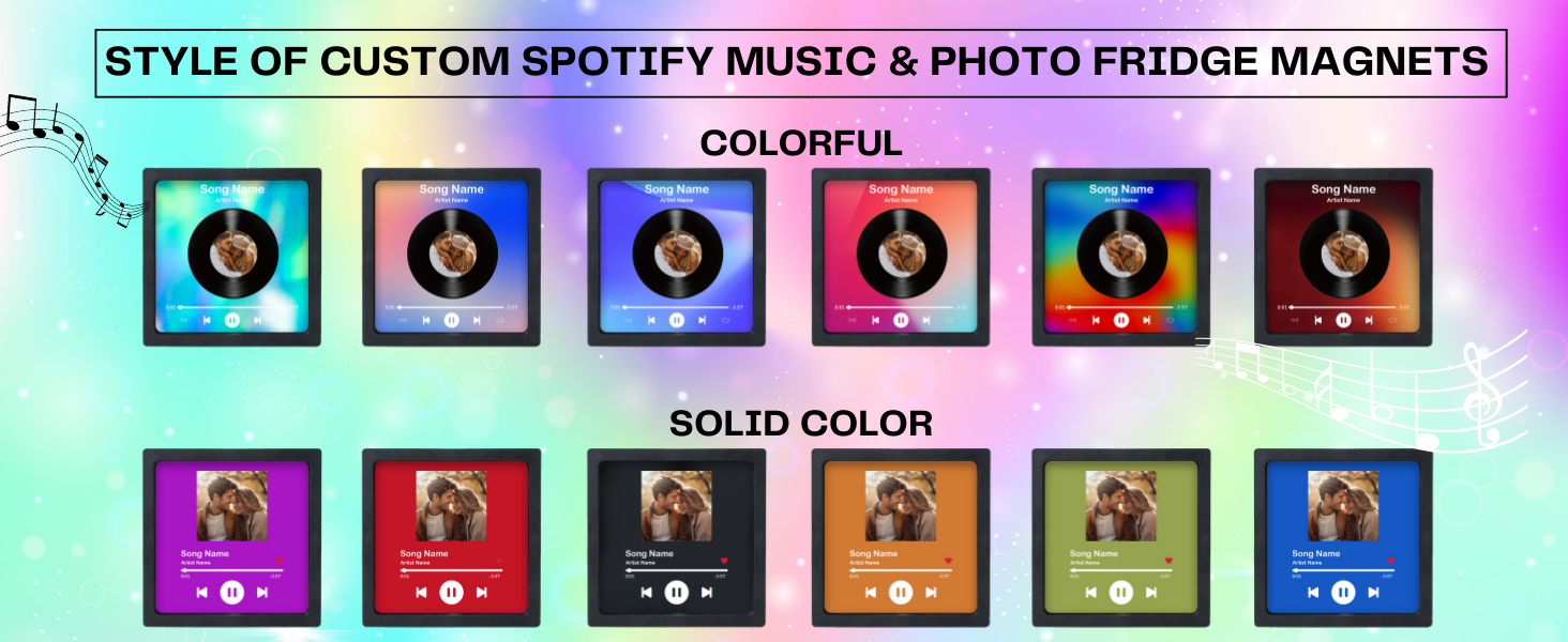  Dyoart Custom Photo & Song Fridge Magnet, Personalized Music Singing Refrigerator Magnets