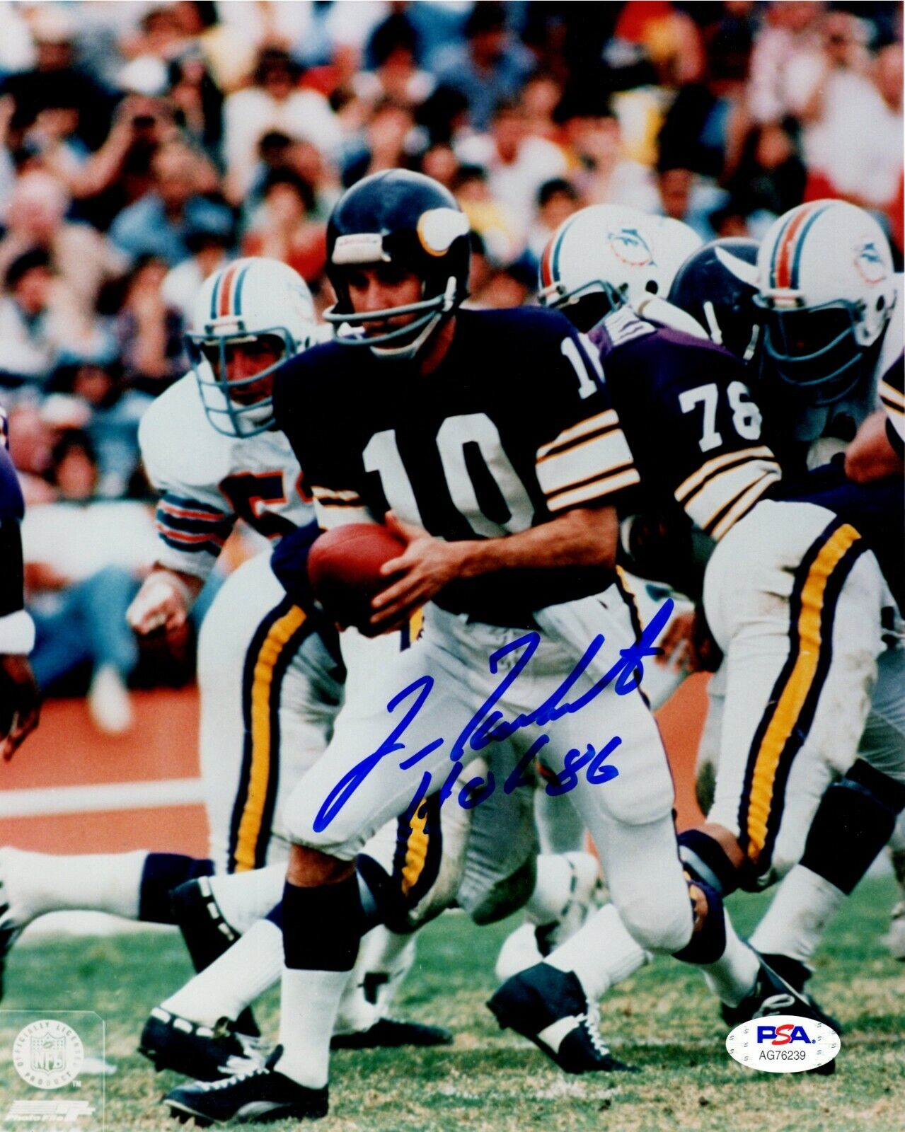 Fran Tarkenton autographed signed inscribed 8x10 NFL Minnesota Vikings PSA COA