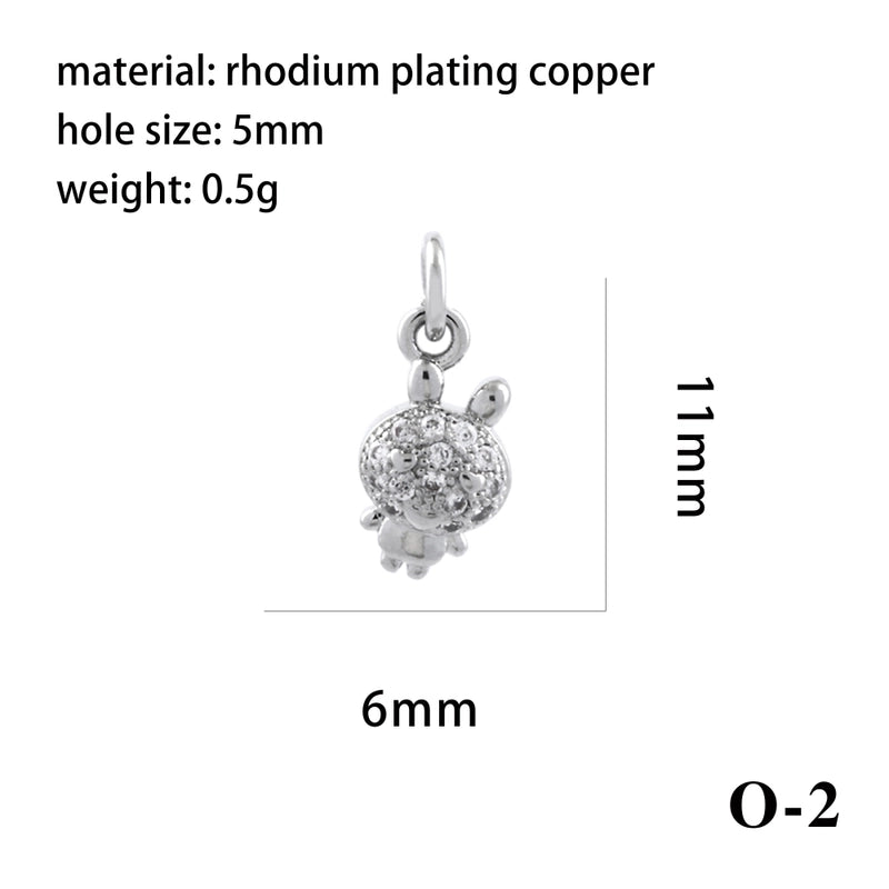 Ig Style Minimalist Angel Dolphin Crown Copper Plating Inlay Zircon 18k Gold Plated Charms