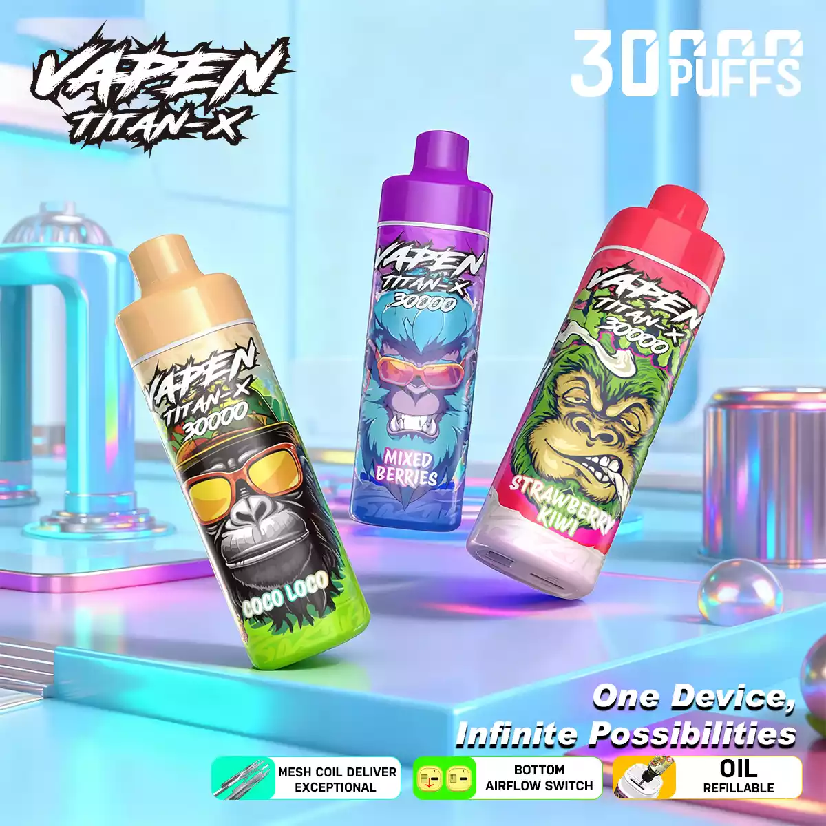 VAPEN TITAN-X 30000PUFFS(50 PCS)EU mysite fumotvapeshop