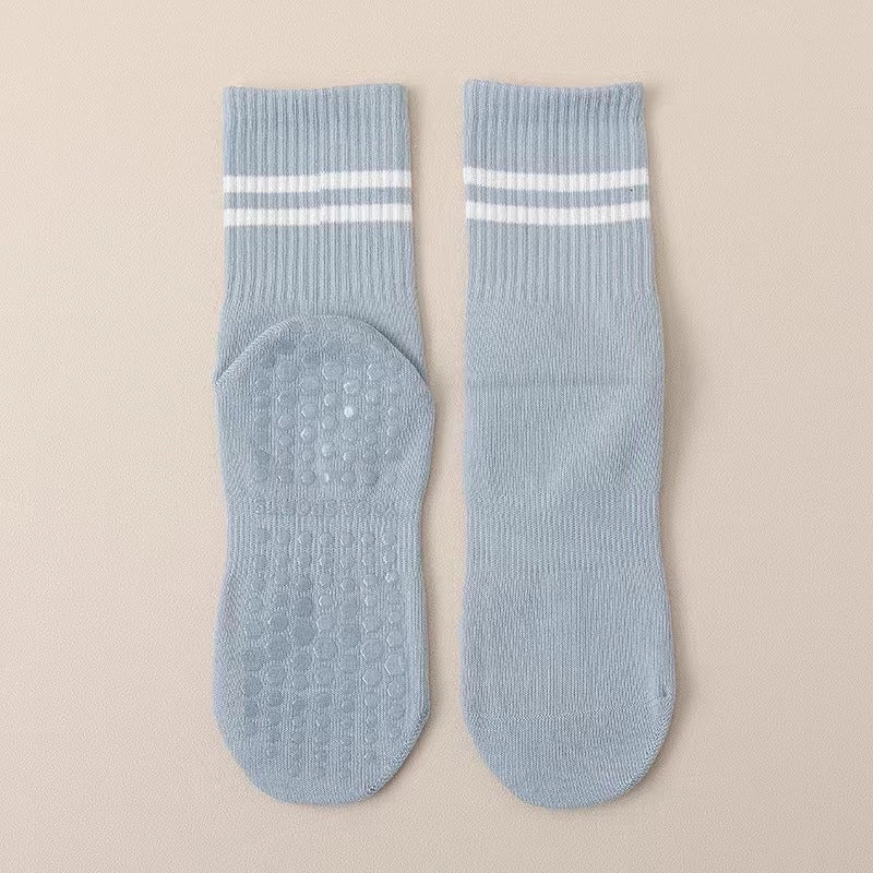 Yoga Socks Non-slip Women’s Mid-calf Length Socks Pure Cotton Fitness Dance Pilates Professional Non-slip Sports Adult Floor Socks