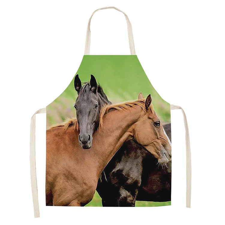 Waterproof Linen Kitchen Apron -horse
