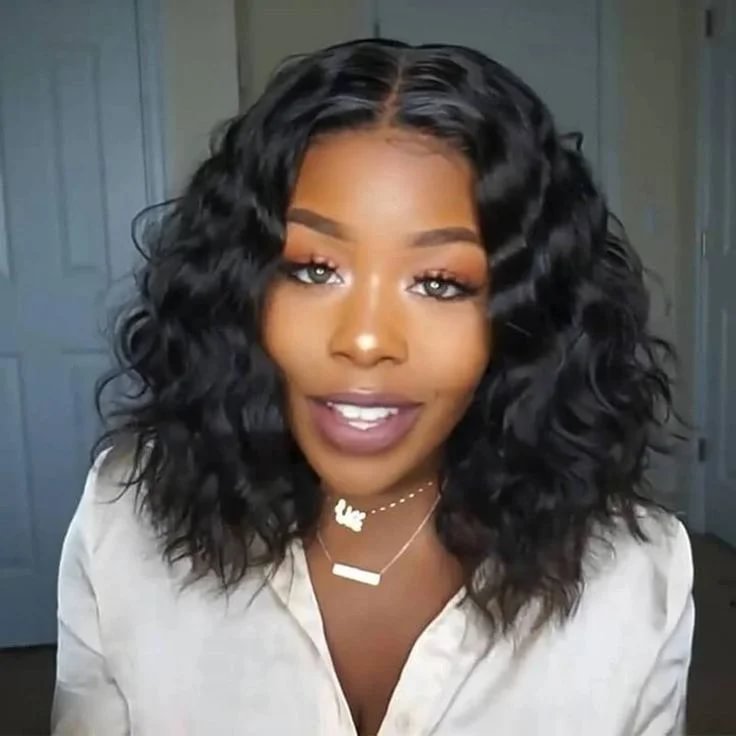Wigneee Loose Wave Short Bob 2x4 Middle Part Human Hair Wigs With Baby Hair Wignee hair