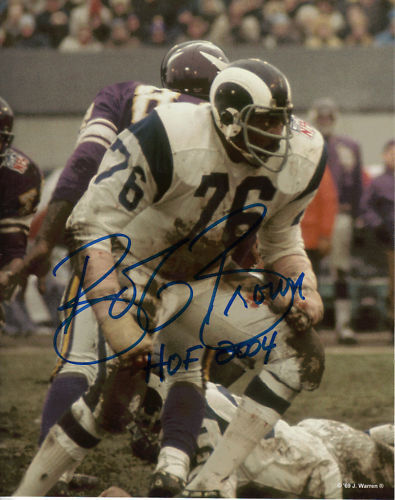 BOB BROWN LOS ANGELES RAMS HOF 2004 SIGNED 8x10