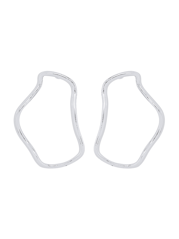 Geometric Normcore Drop Earrings SILVER-One_size