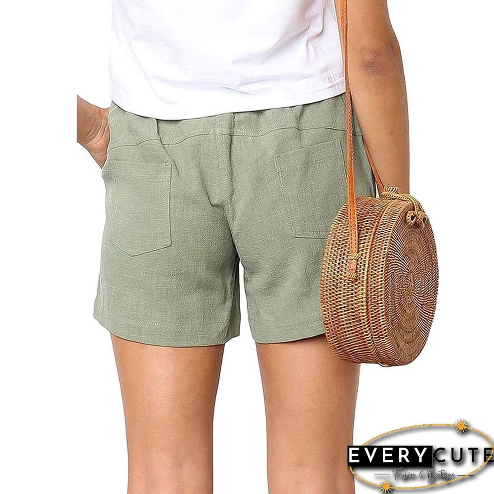 Light Green Beachwear Casual Shorts For Women