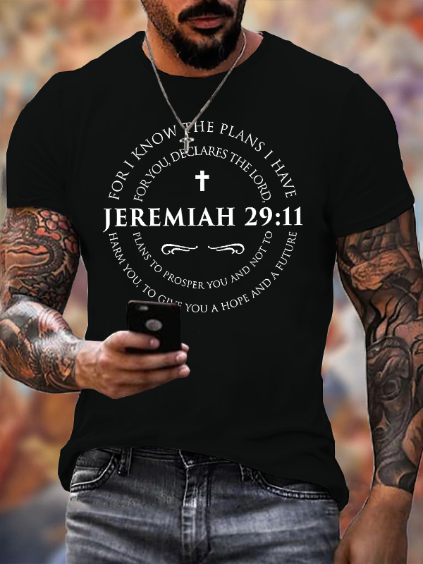 Jeremiah 29:11 Cotton Crew Neck T-shirt