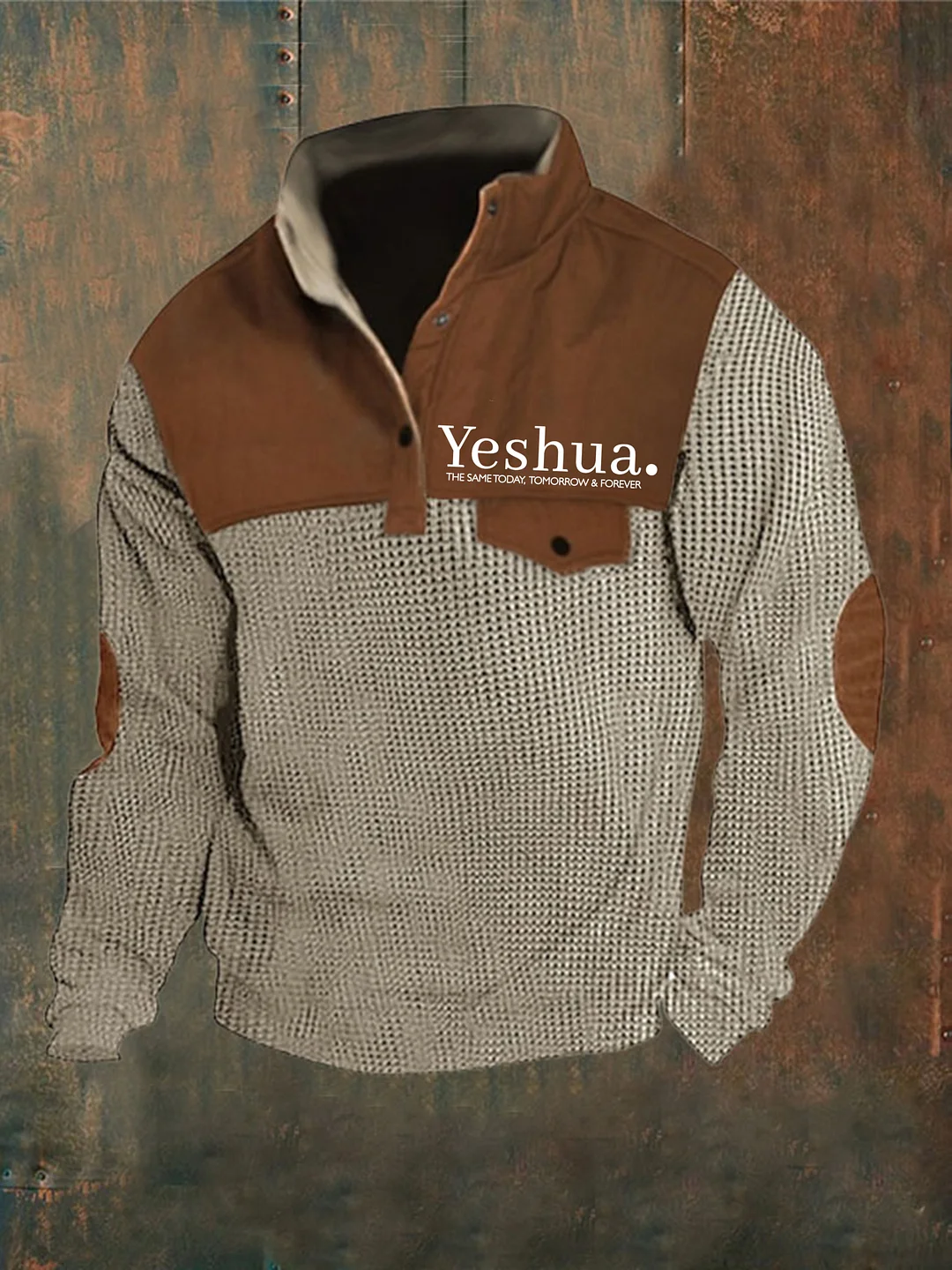 Men's Yeshua The Same Today,Tomorrow & Forever Waffle Sweatshirt
