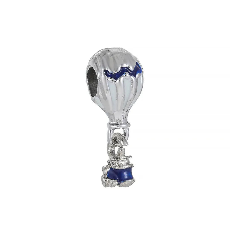 5 PCS/Package 8.5*22.7mm Hole 5~5.9mm Alloy Hot Air Balloon Pendant Beads