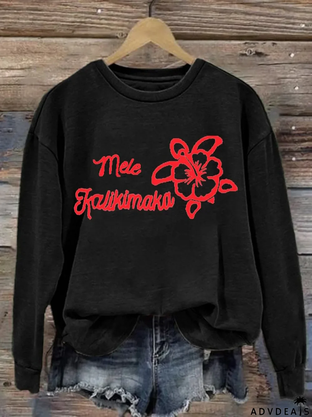 Women's Hawaiian Christmas Mele Kalikimaka Print Sweatshirt