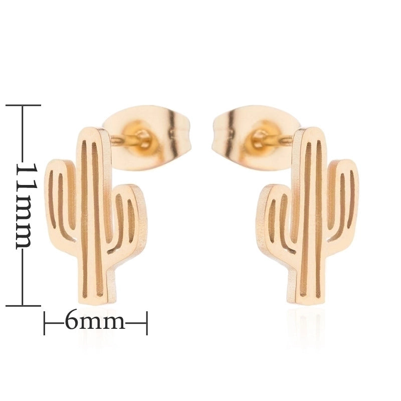 1 Pair Fashion Geometric Plating 304 Stainless Steel 18K Gold Plated Ear Studs