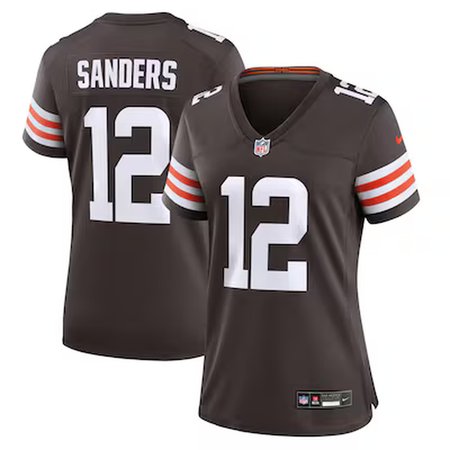 Women's Cleveland Browns #2 Shedeur Sanders Brown 2025 NFL Draft Game Jersey