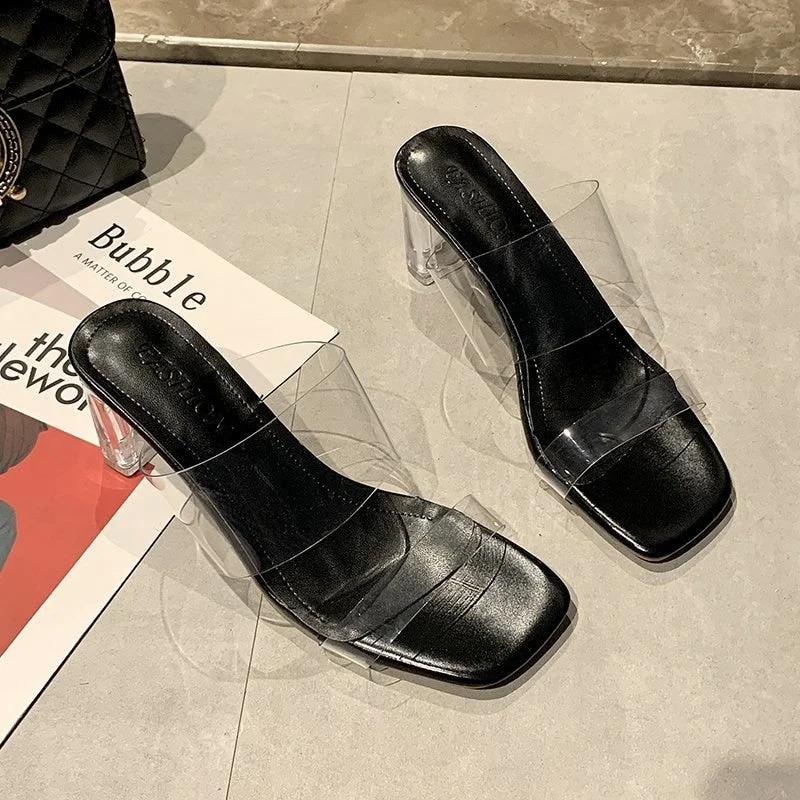  2022 Women Sandal Summer Designer Shoe High Heels Crystal Slipper Platform