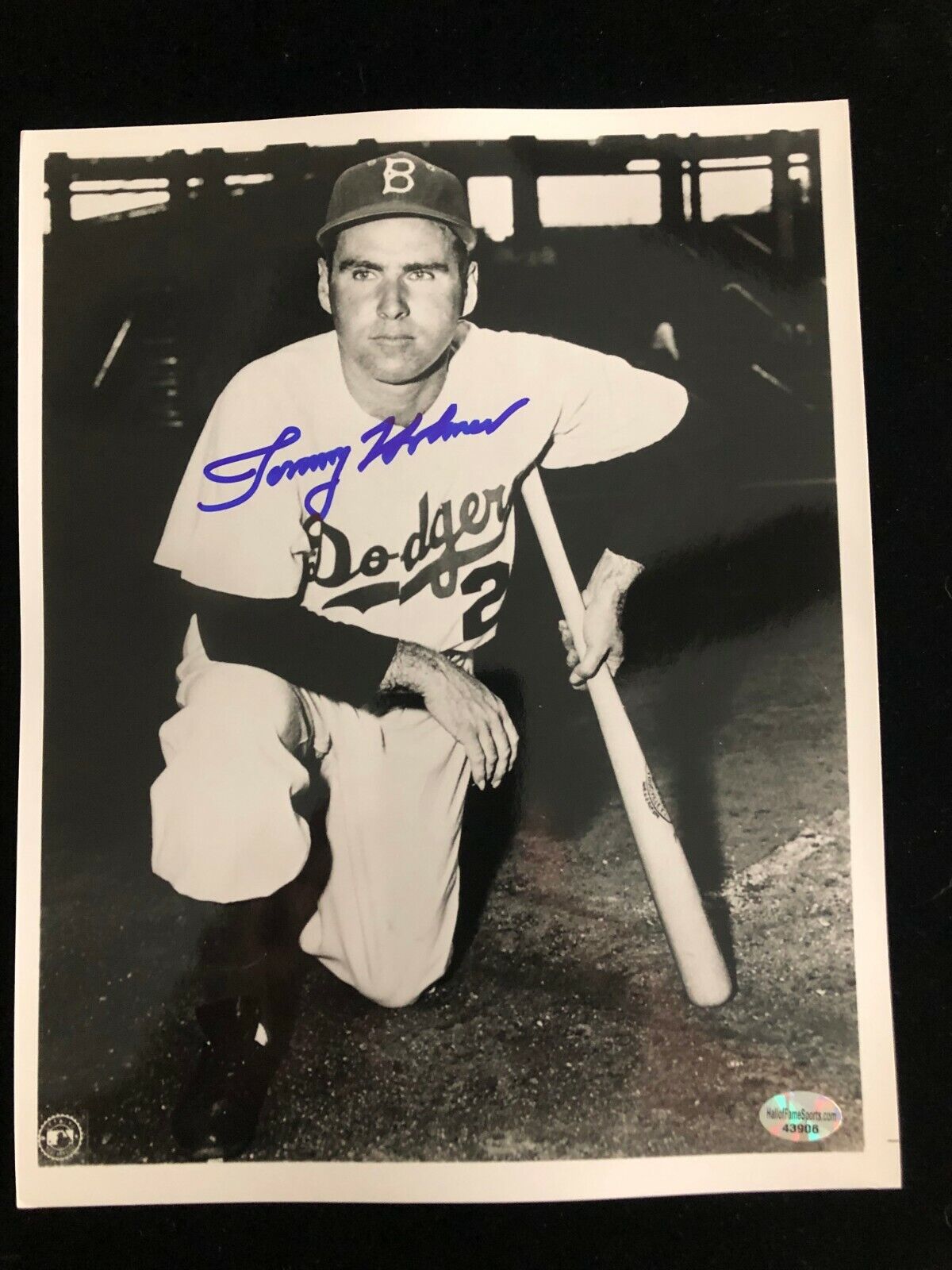 Tommy Holmes Signed Autographed Photo Poster painting - COA - Brooklyn Dodgers