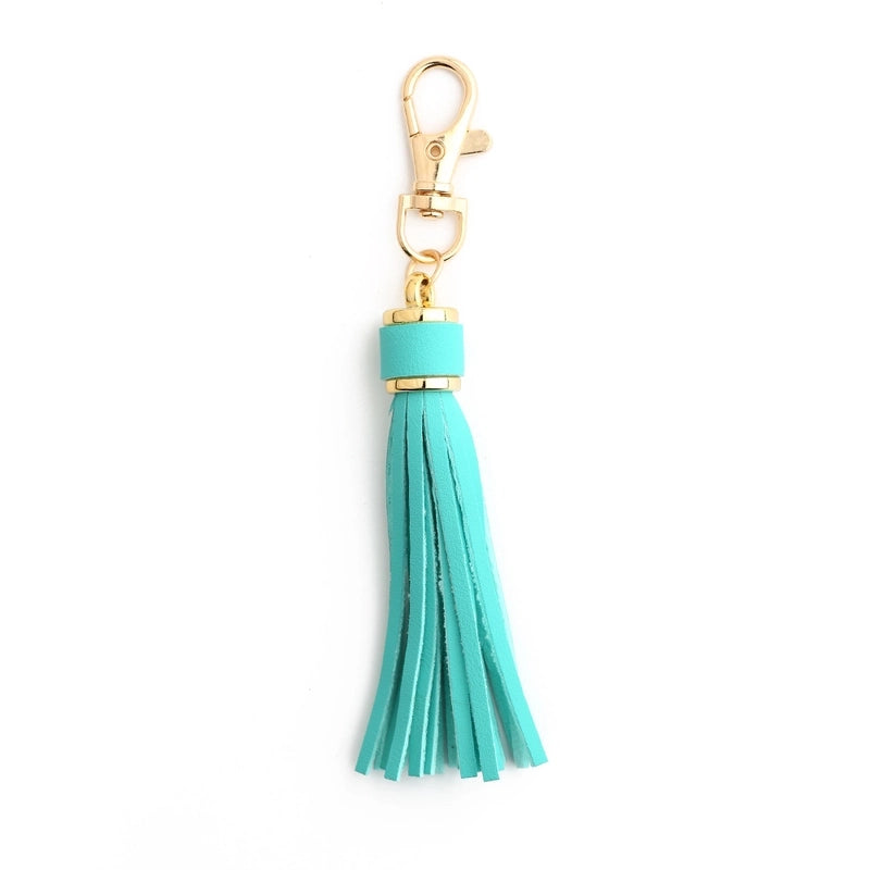 Minimalist Classic Style Solid Color Pu Leather Plating Bag Pendant Keychain
