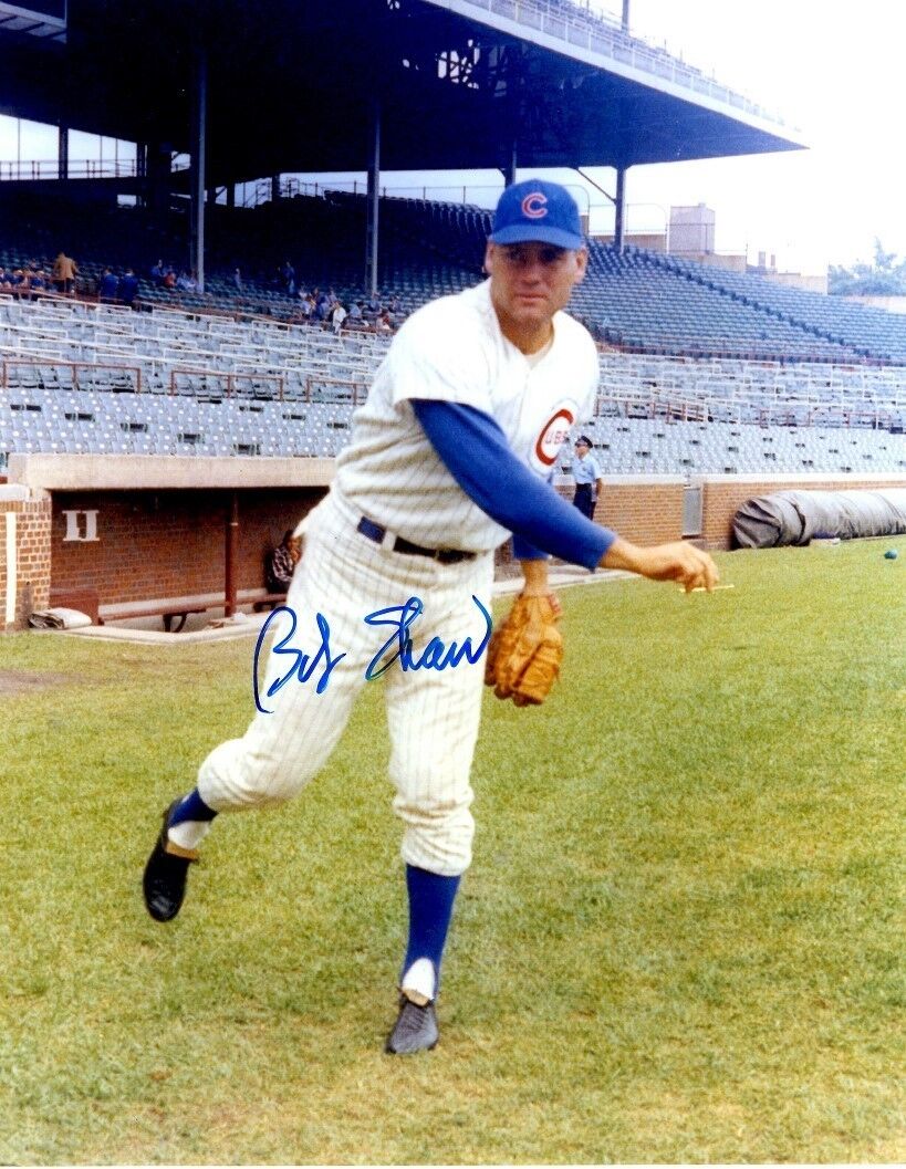 Signed 8x10 BOB SHAW Chicago Cubs Autographed Photo Poster painting - COA