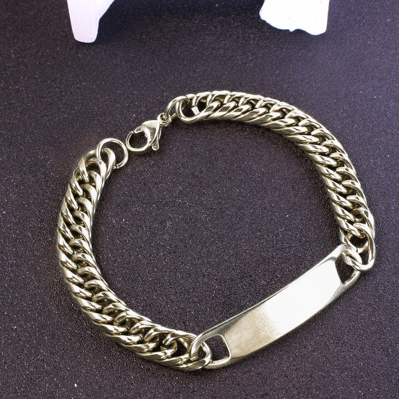 Hip-Hop Solid Color 304 Stainless Steel Plating Unisex Bracelets