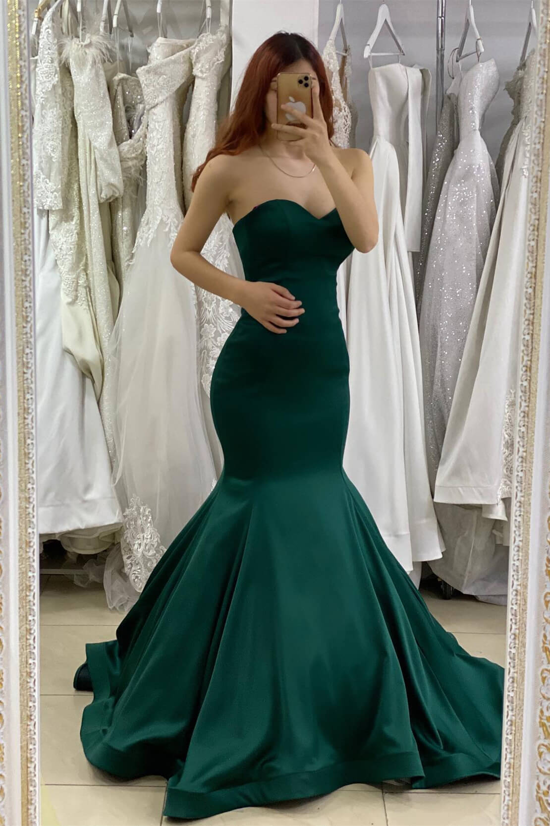 Chic Dark Green Sweetheart Sleeveless Mermaid Evening Gown On Sale - lulusllly