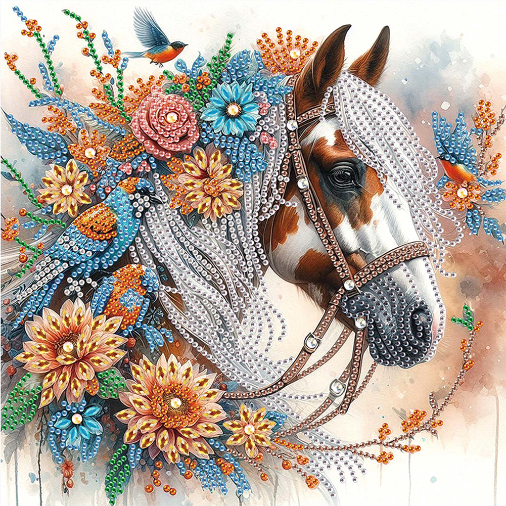 Horse 30*30cm(canvas) special shaped drill diamond painting