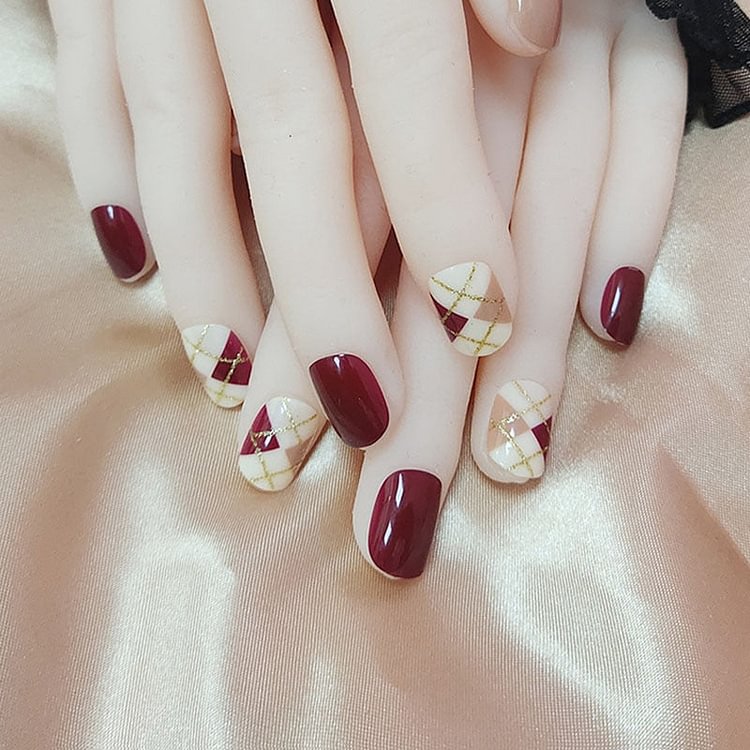 French Nails Art Tips Opal Style Square Short Fake Nail Press on False with Glue Leopard Heart Butterfly Full Cover Artificial