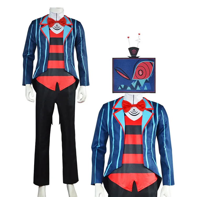 Helluva Boss Hazbin Hotel Vox Blue Set Outfits Cosplay Costume Halloween Carnival Suit