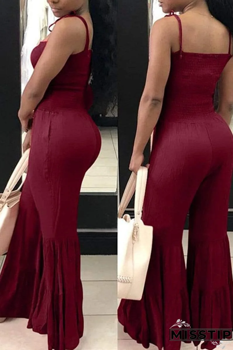 Sexy Fashion Sling Trumpet Jumpsuit