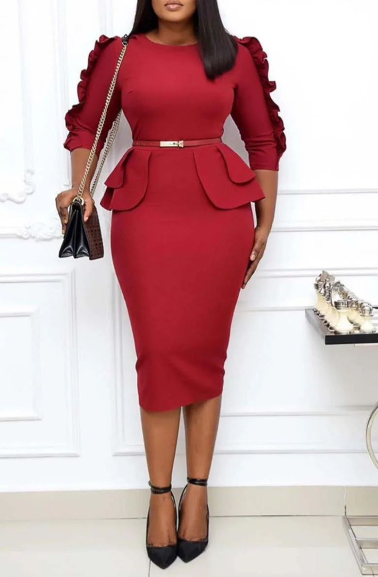 Temperament Career Belted Dress
