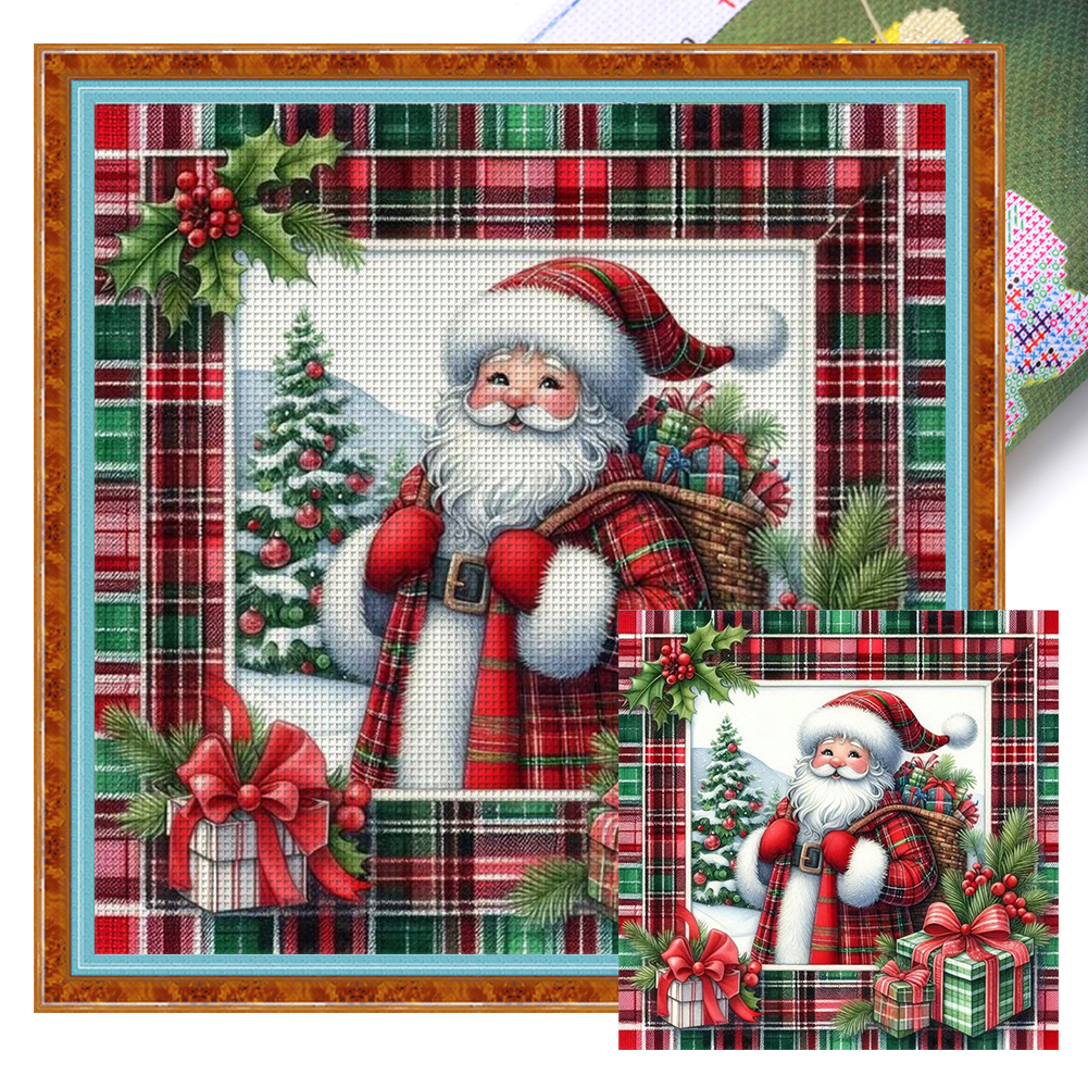 Santa Claus Full 11CT Pre-stamped Canvas(40*40cm) Cross Stitch