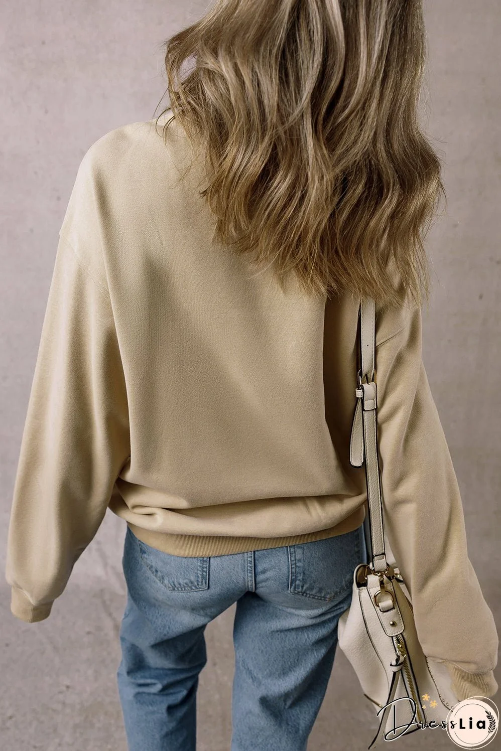 Parchment Rhinestone Crawfish Graphic Crewneck Oversized Sweatshirt