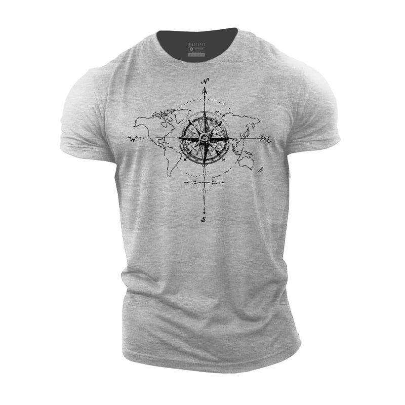 Cotton Compass Graphic Men's T-shirts tacday