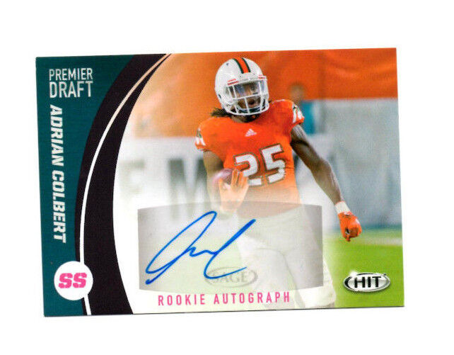 Adrian Colbert Miami Hurricanes signed autograph 2017 Sage HIT Draft rookie card