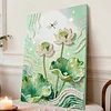DIY Pearl Painting Green Lotus for Home Decor with Frame(30x40cm)