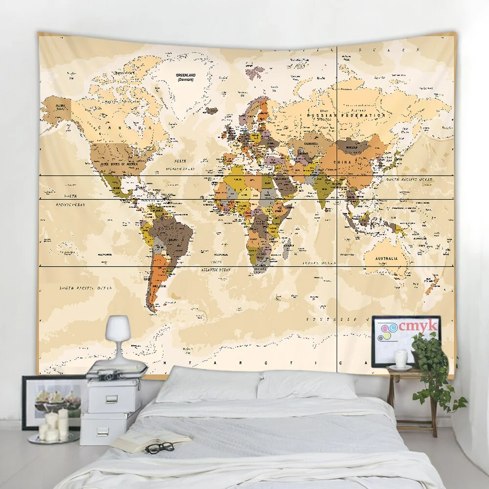 Pirate Treasure Map Tapestry Wall Hanging Bohemian Beach Mat Polyester Thin Blanket Yoga Shawl Mat Blanket New