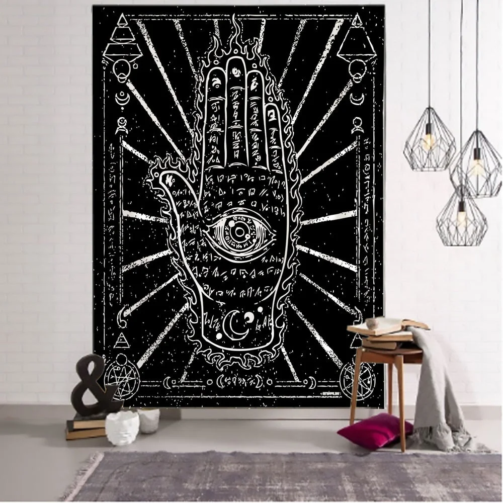 Tarot Brand Black Cat Tapestry Wall Hanging Hippie Moon Wolf Witchcraft Skull Bohemian TAPIZ Art Home Decor
