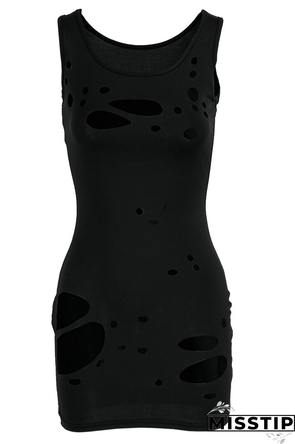 Pink Sexy Fashion Ripped Sleeveless Vest Dress