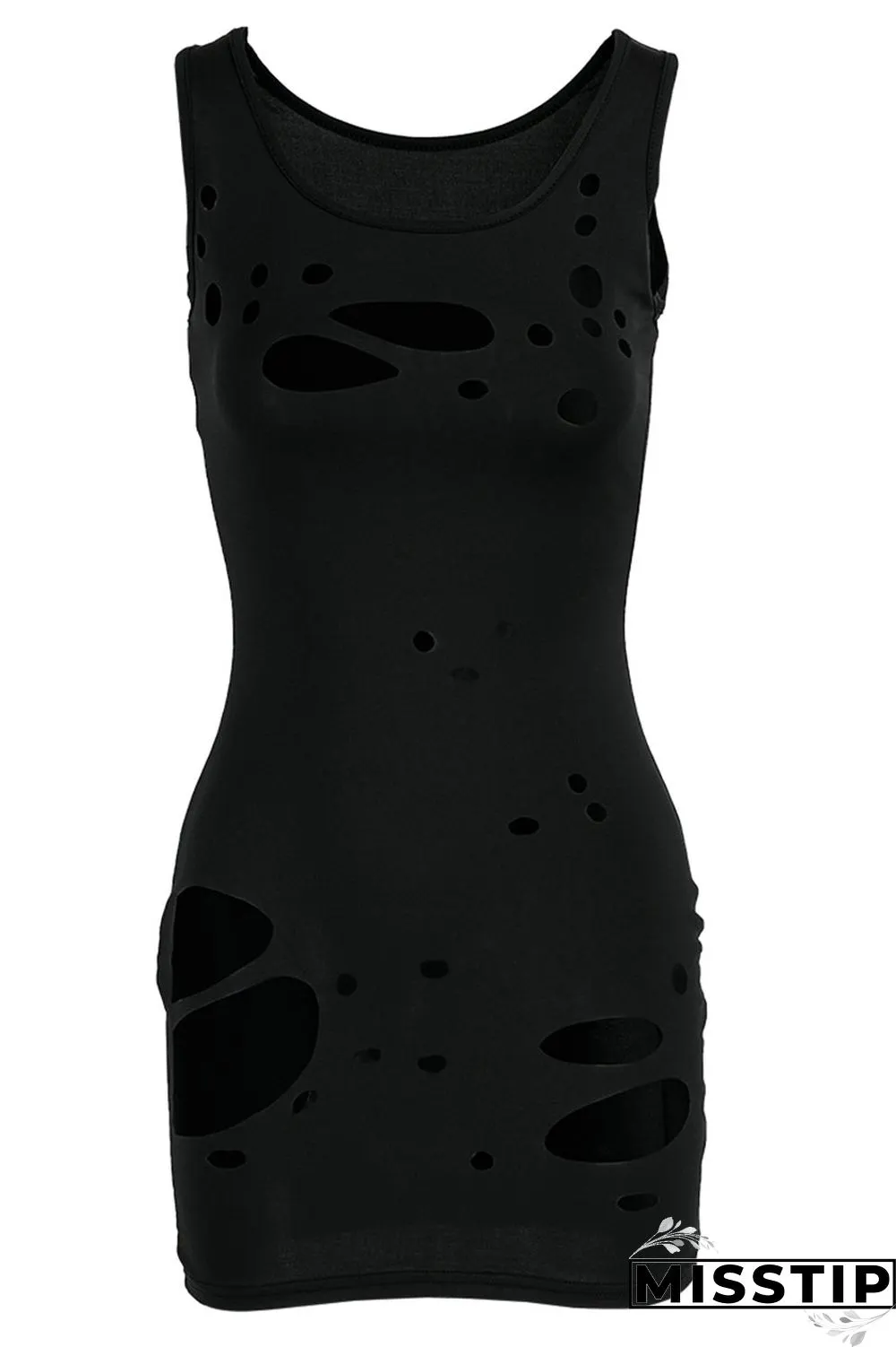 Pink Sexy Fashion Ripped Sleeveless Vest Dress