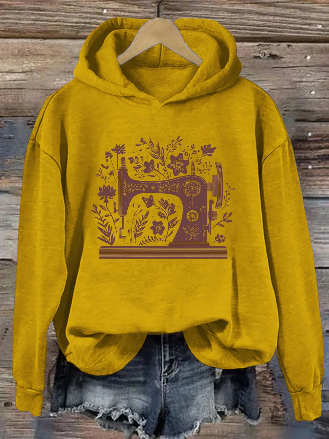 Floral Sewing Machine Lover Hoodie