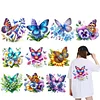 (US Only)50pcs Butterfly Heat Transfer Vinyl Patch Stickers for T-Shirt Iron On Stickers